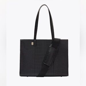 Beis Work Tote in Black Croc